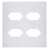 Placa 4x4 4 Tomadas - Novara Branca Brilhante 